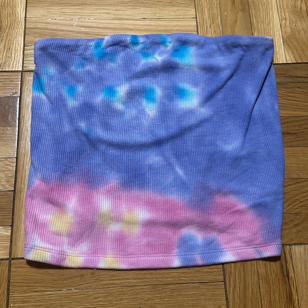 American Eagle Soft & Sexy Rib Tube Top in Tie Dye, Size Small